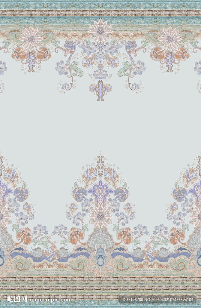 复古花卉边框图案设计