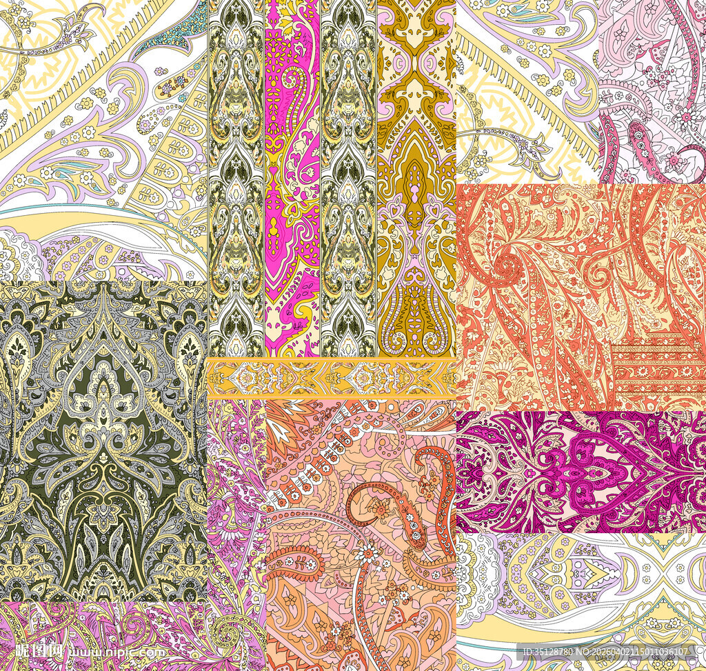 多彩花纹图案集合