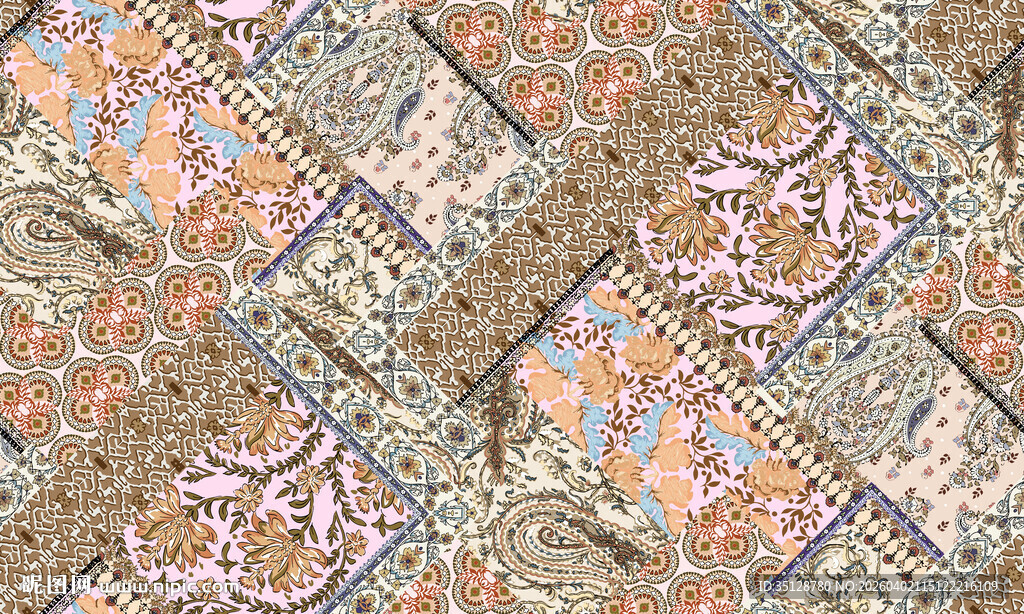 几何花卉图案纹理背景