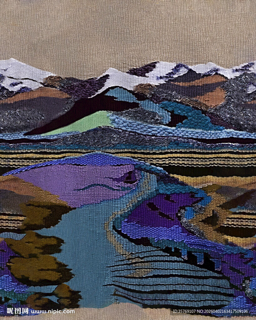 山川河流抽象艺术画作