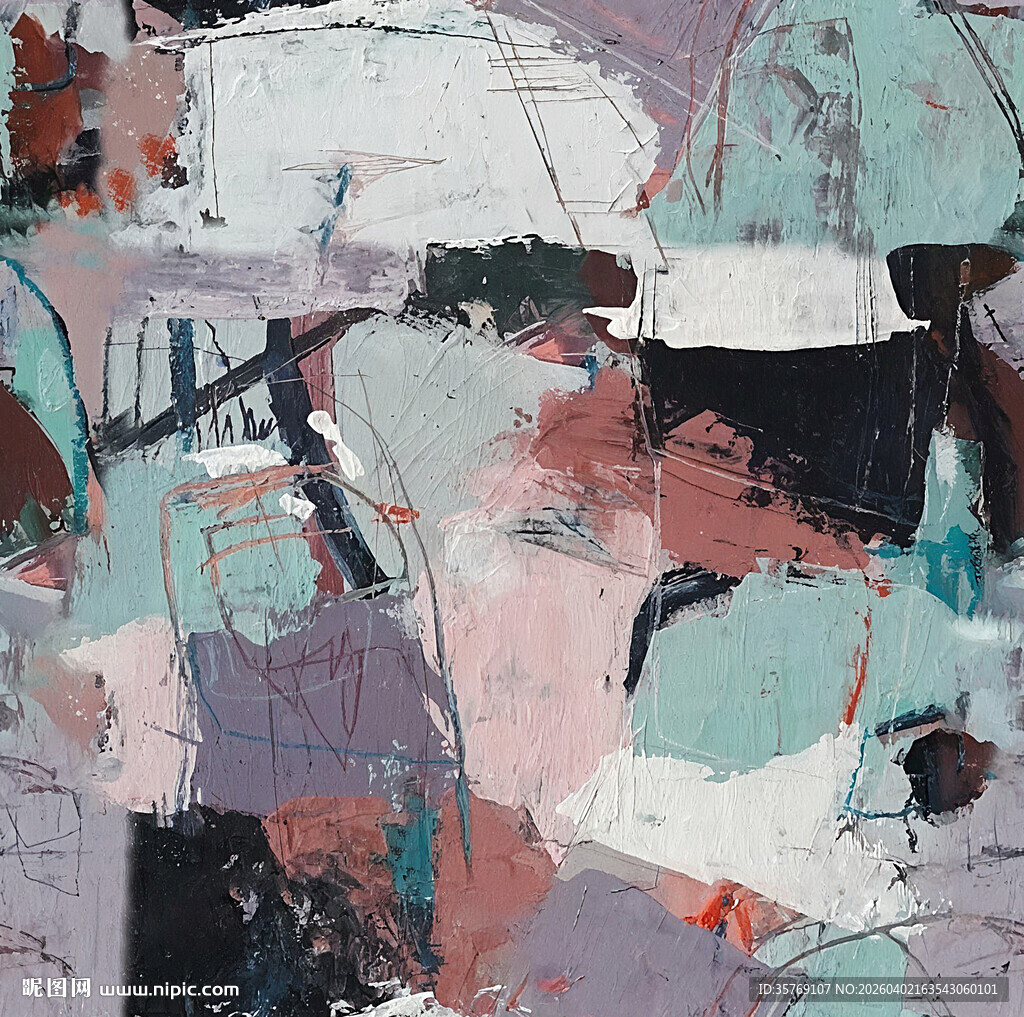 抽象色彩构成艺术画作