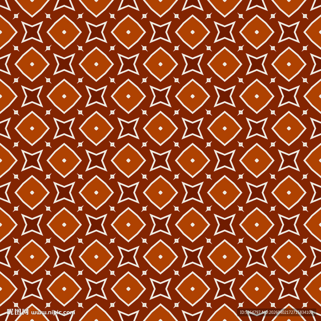 橙色几何条纹无缝图案