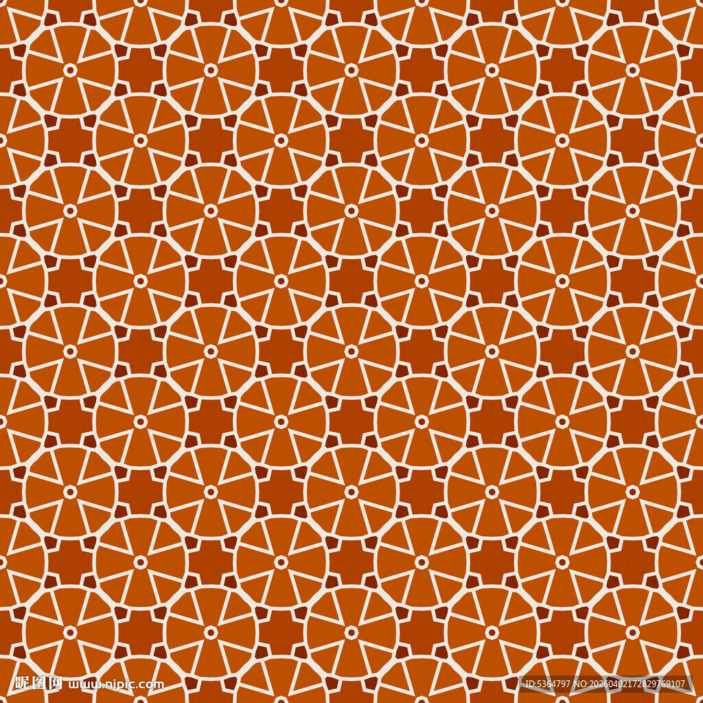 橙色几何图案无缝背景