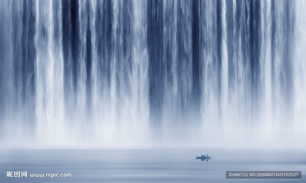 流水生财瀑布山水幕墙