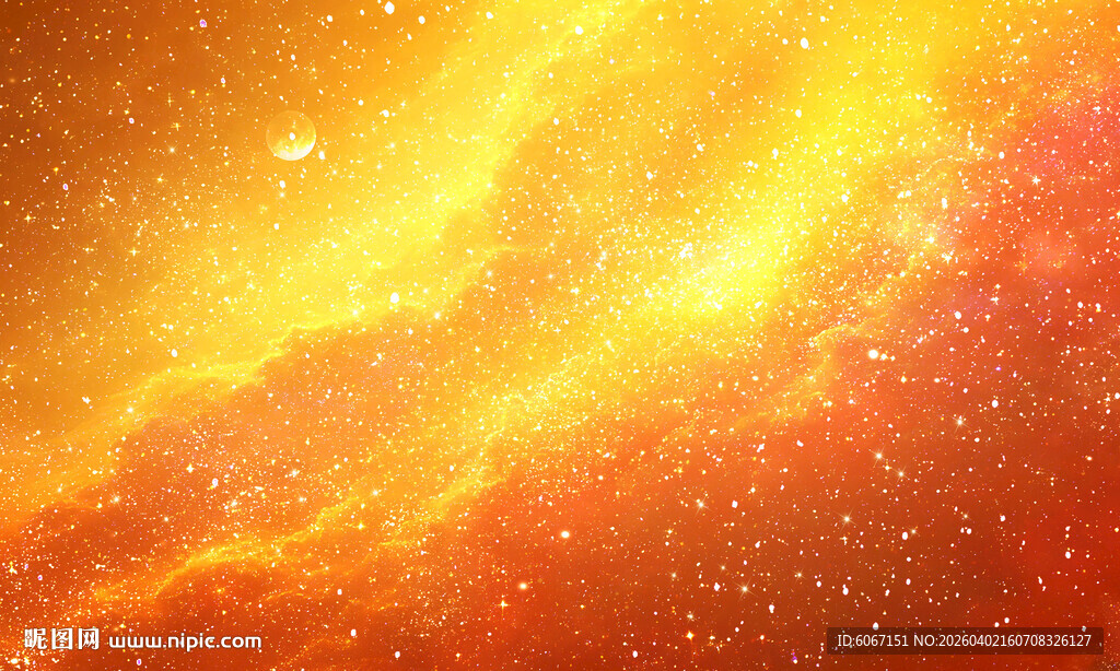 橙色星空装饰画背景图