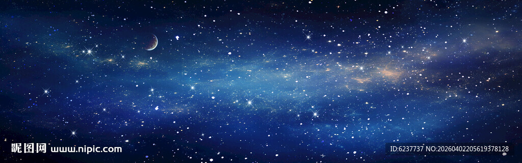 巨幅蓝色灯箱星空背景