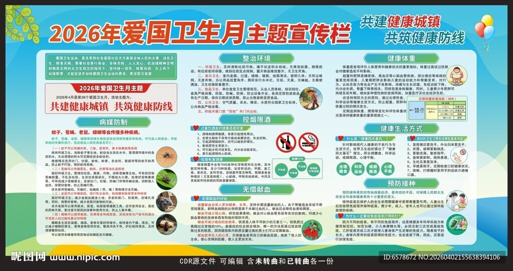 2026爱国卫生月宣传栏