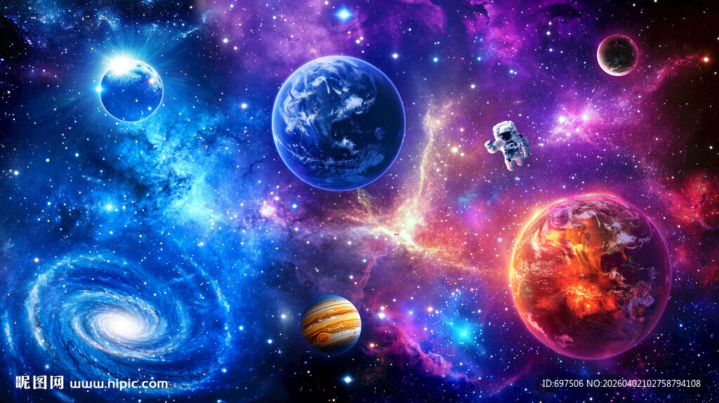 梦幻银河星空外太空宇宙星球背景