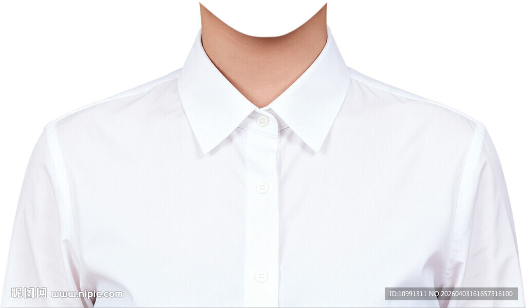 女证件照白色衬衫衣服素材