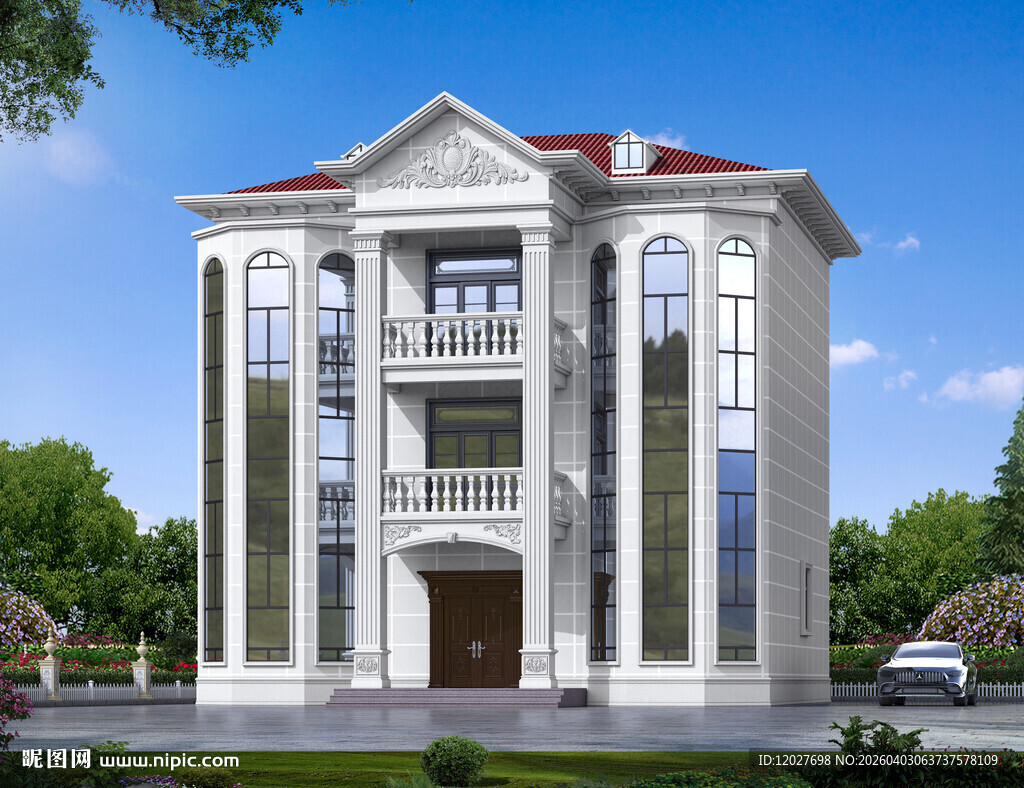 三层欧式豪华别墅外观设计图