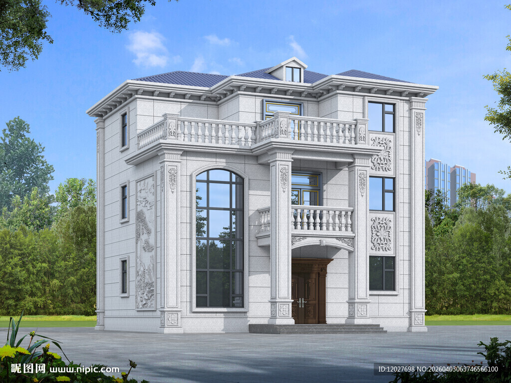 三层欧式豪华独栋别墅外观