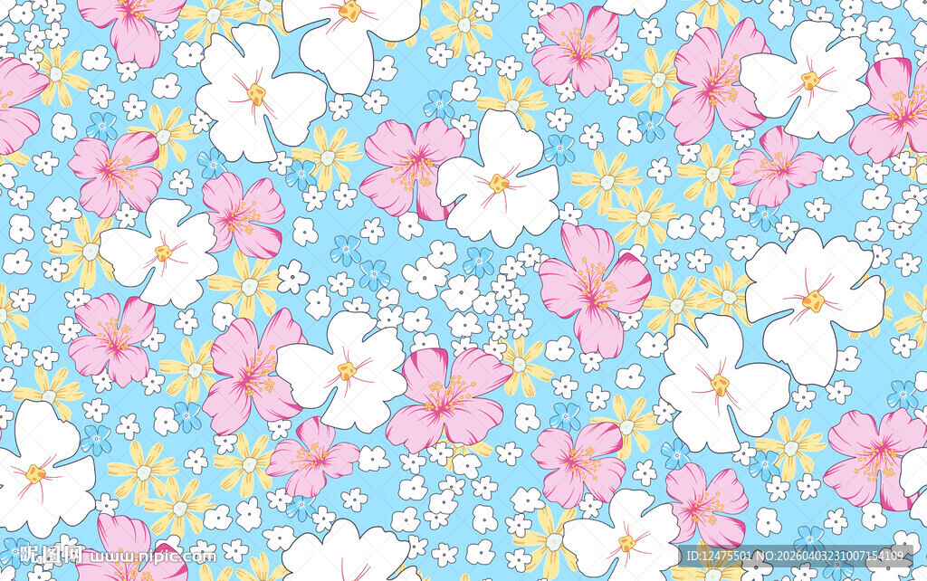 清新花卉图案背景