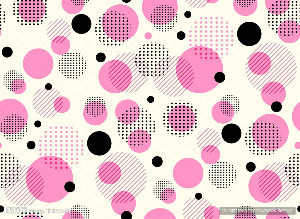 粉色圆点几何图案背景