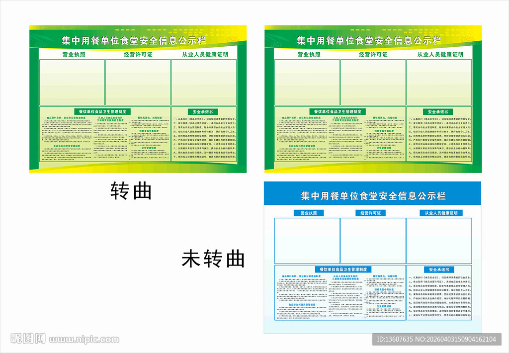 食堂安全信息公示牌