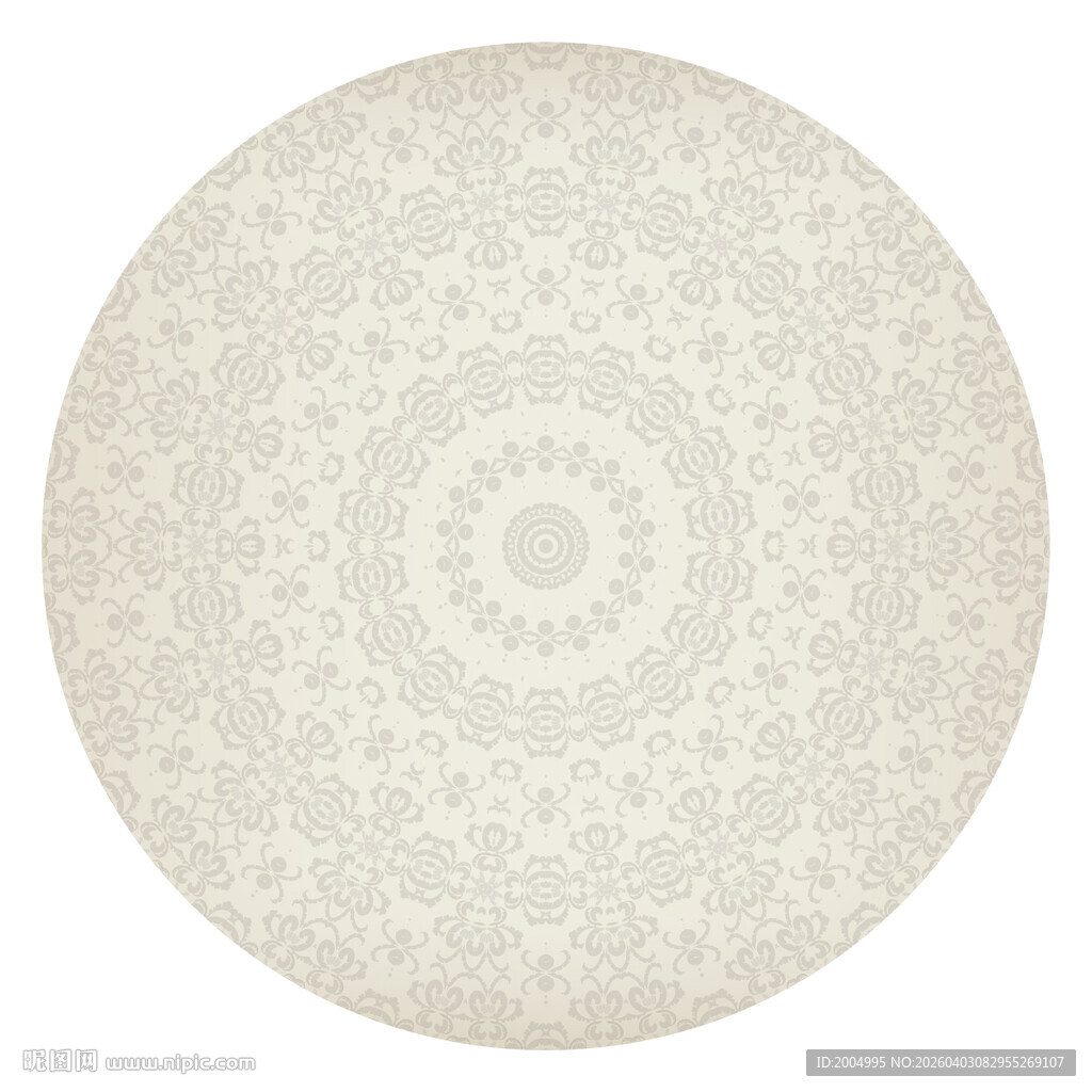圆形浅色花纹地毯图案