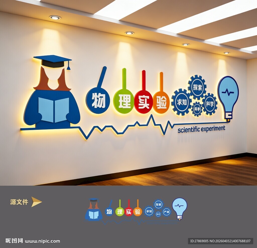物理实验室文化墙