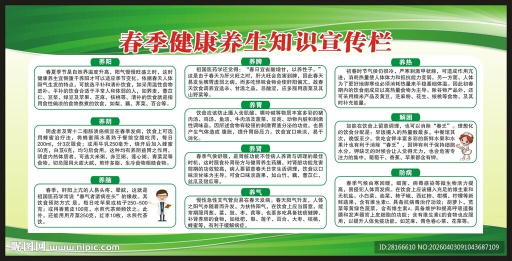 春季养生知识宣传栏