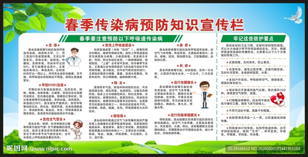 春季传染病预防知识宣传栏