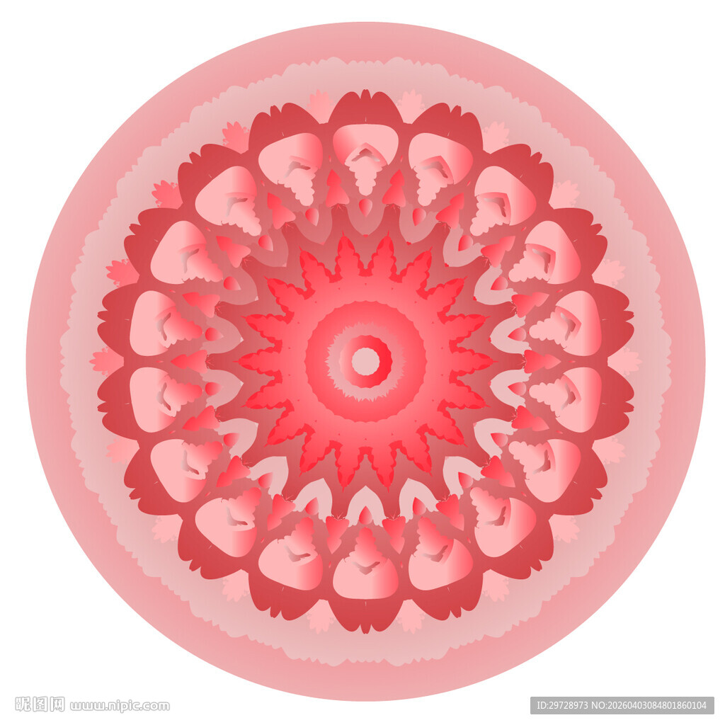 粉色曼陀罗花纹图案