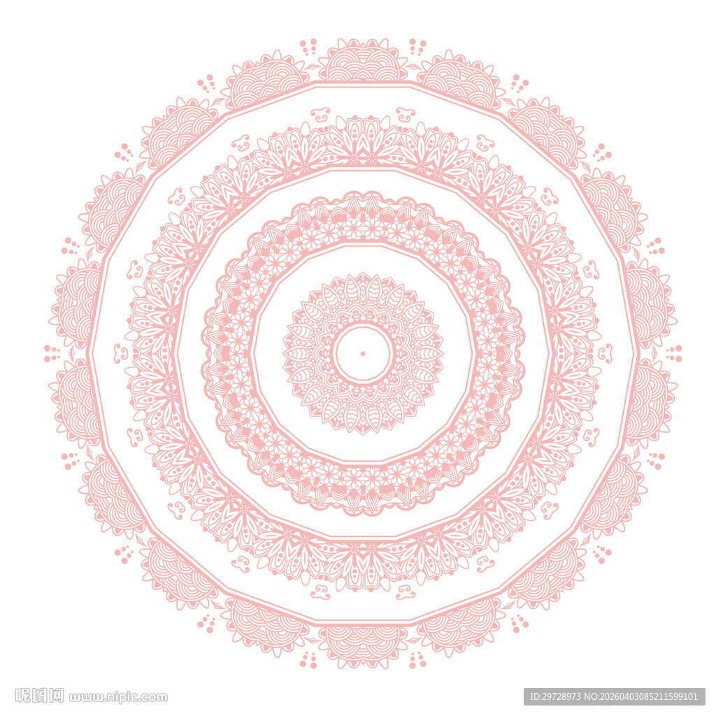 粉色圆形花纹装饰图案