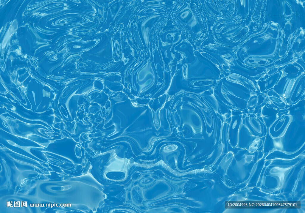 蓝色水波纹理背景图