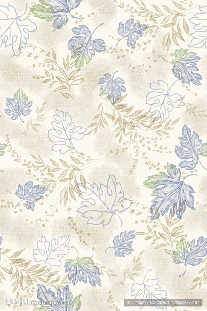 淡雅花卉图案布料纹理