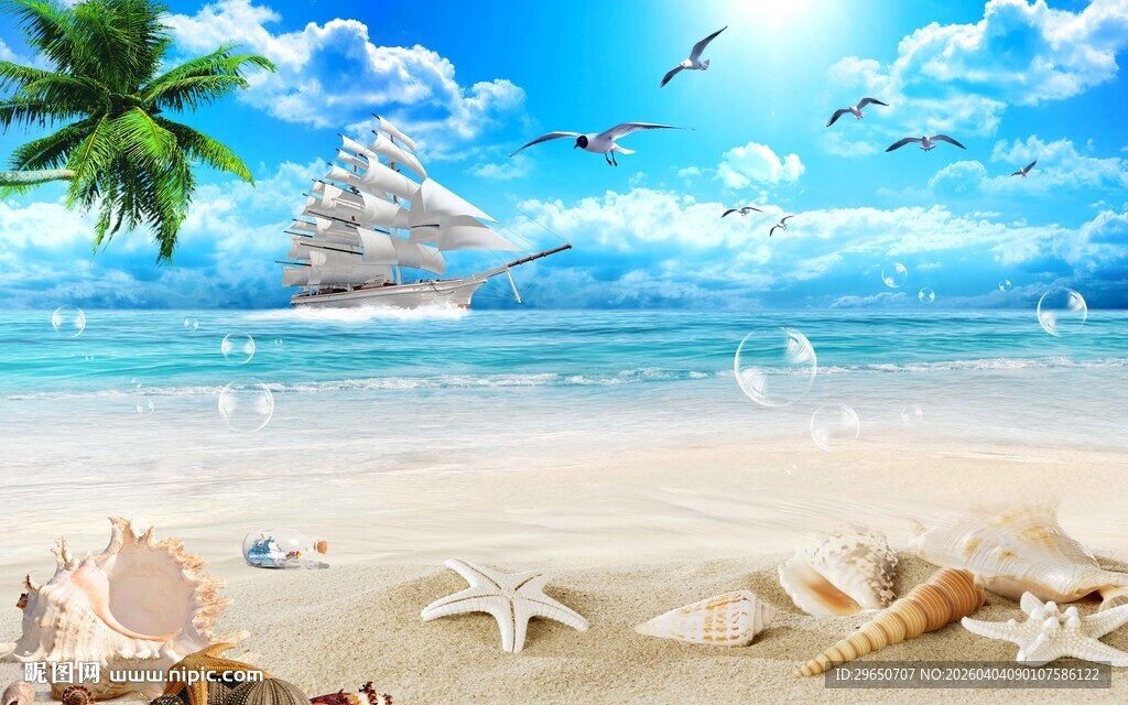 一帆风顺海洋背景