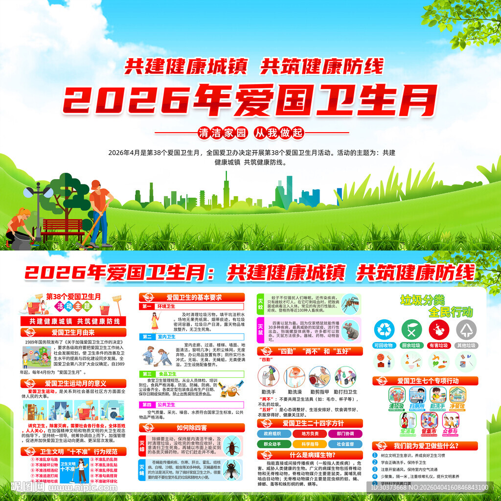 爱国卫生月社区展板