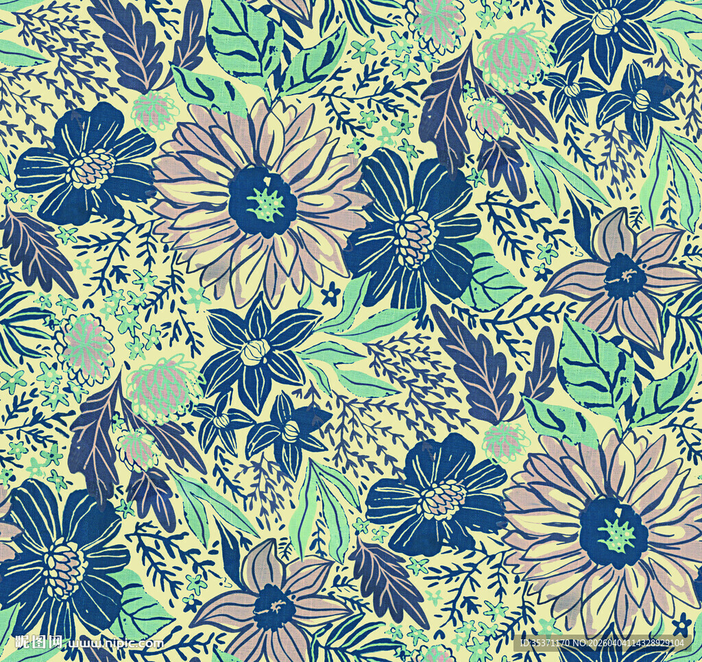 花卉图案背景清新自然风