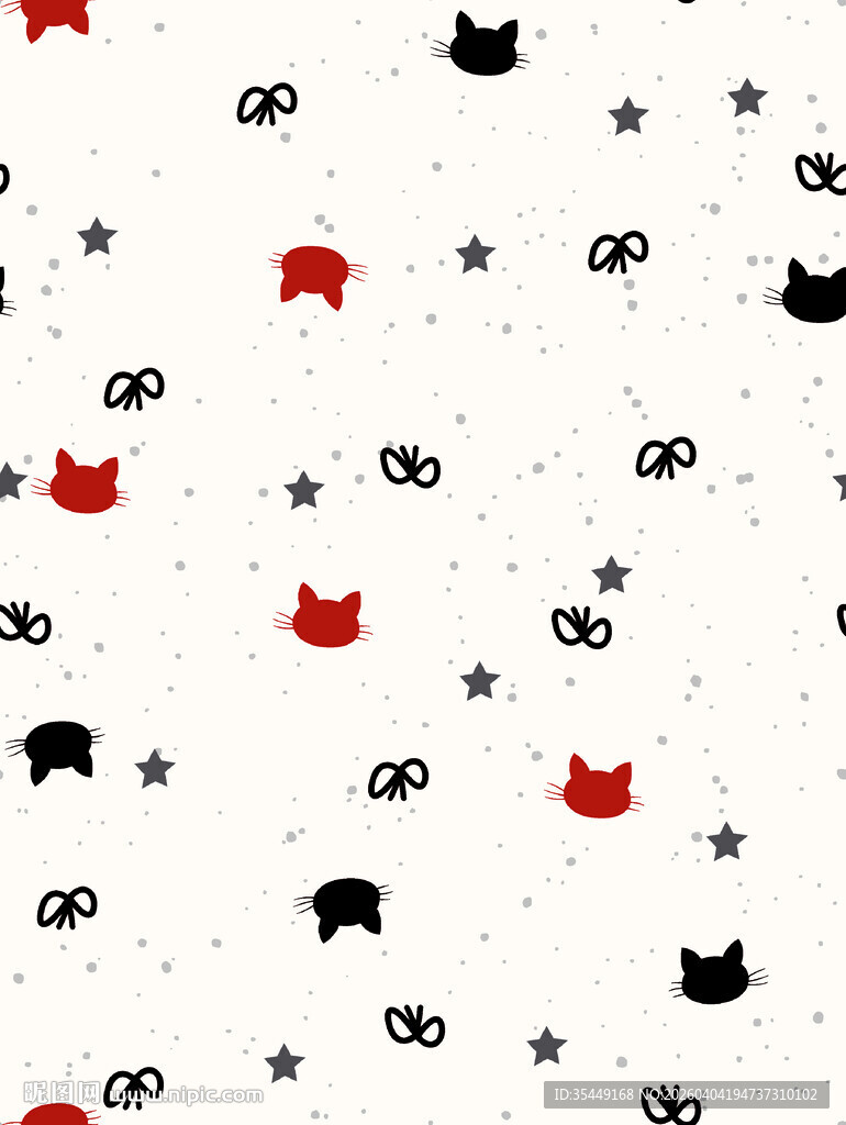 可爱猫咪星星图案背景