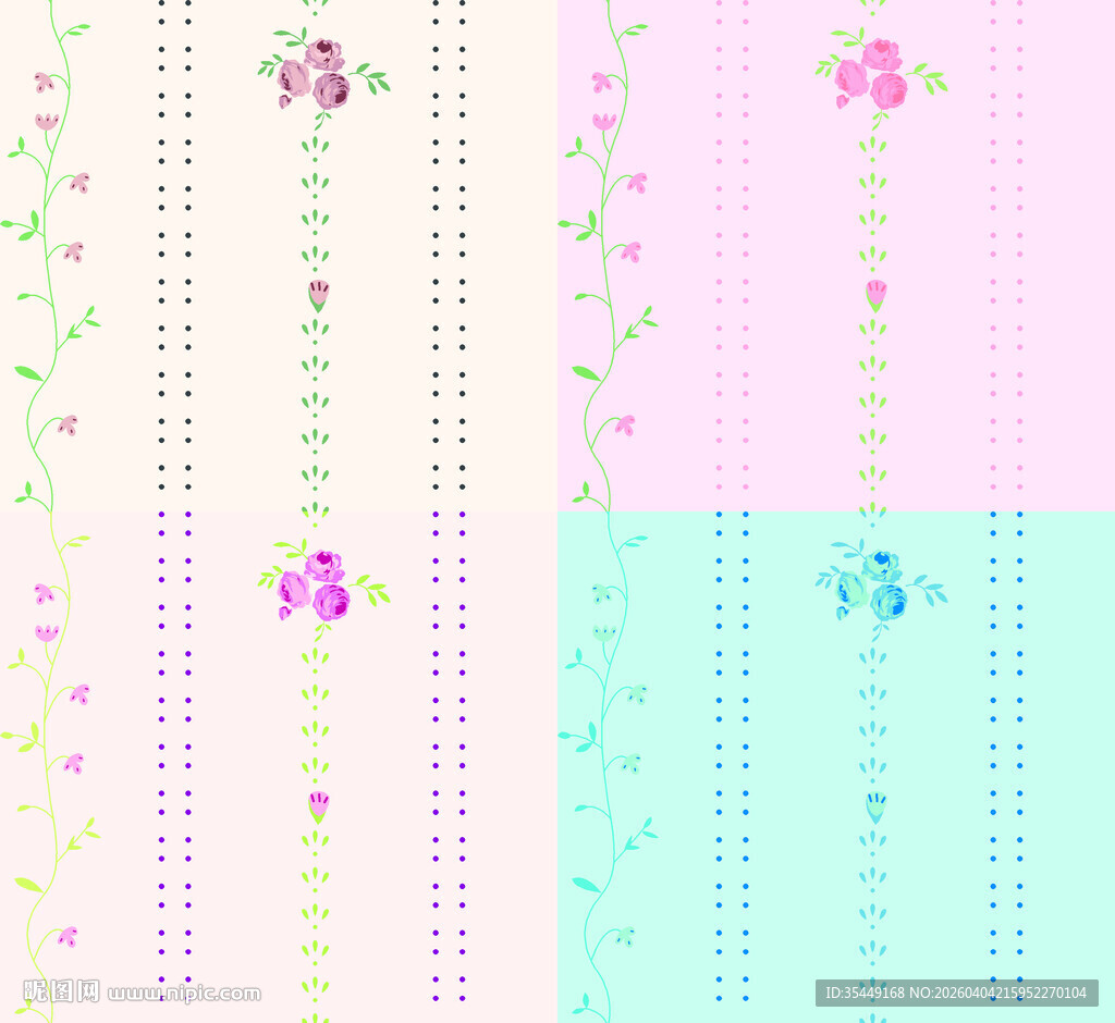 多彩花卉图案背景纹理