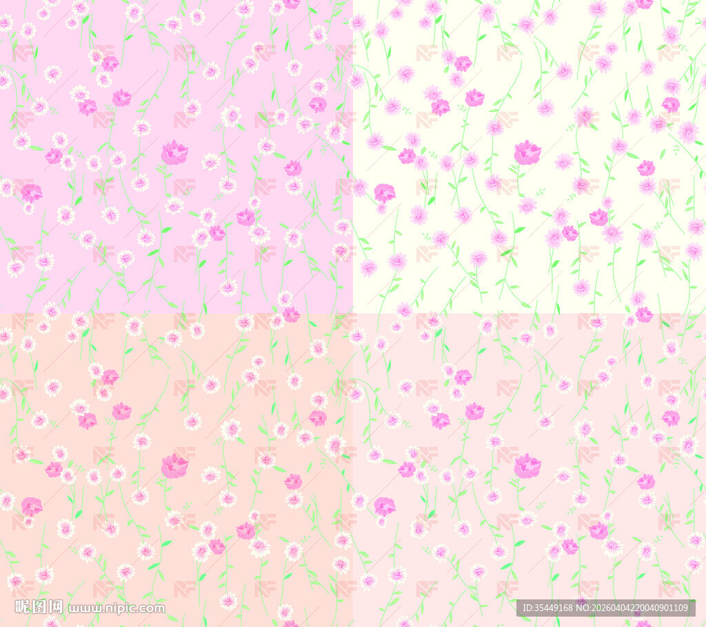 梦幻粉色系波点背景图案