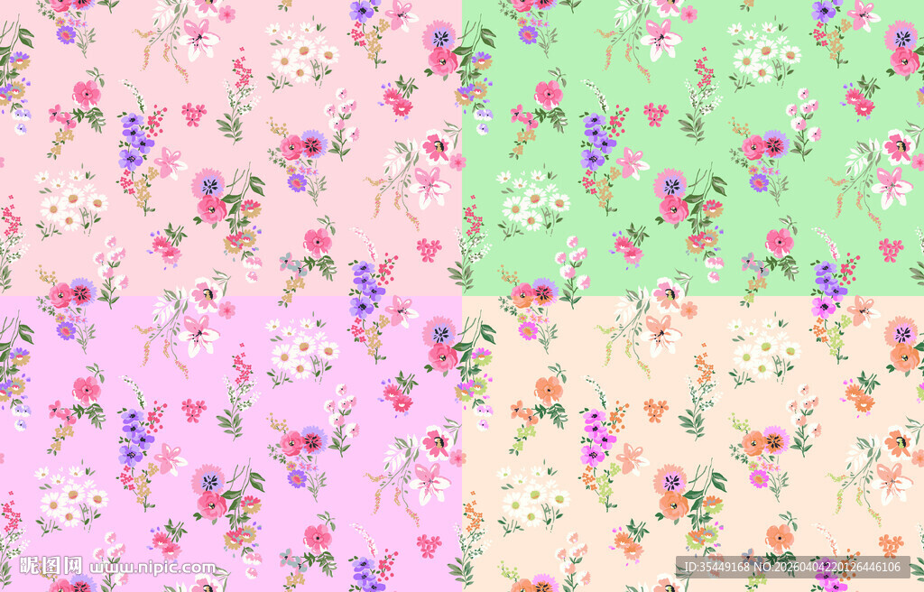 花卉渐变背景图案素材
