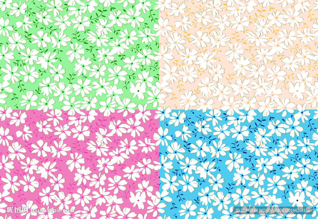 多彩花卉图案背景素材
