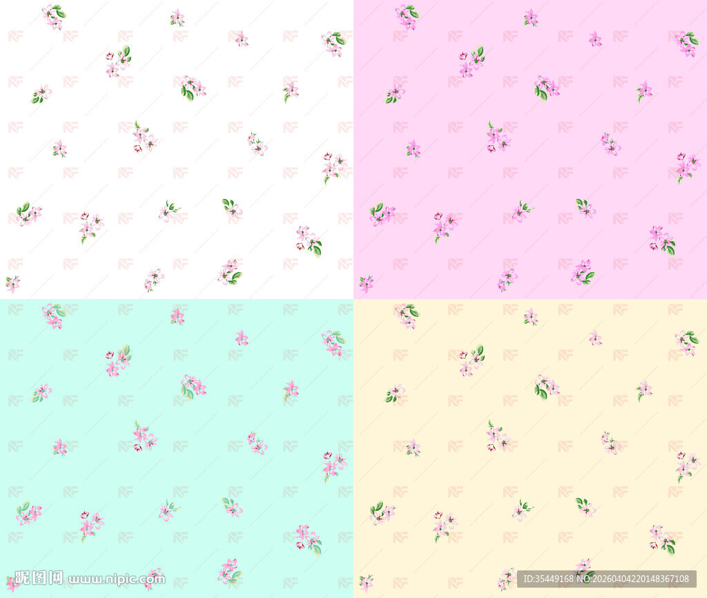 多彩花卉图案背景素材