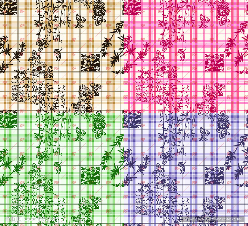 多彩格子图案素材