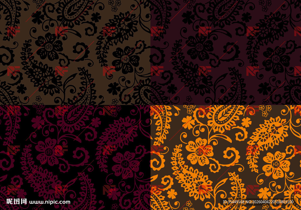 多彩复古花纹图案集合 