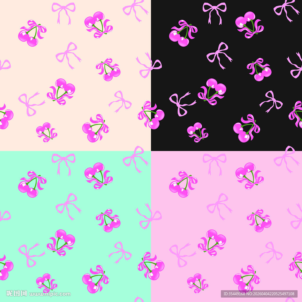 多彩蝴蝶结图案设计素材