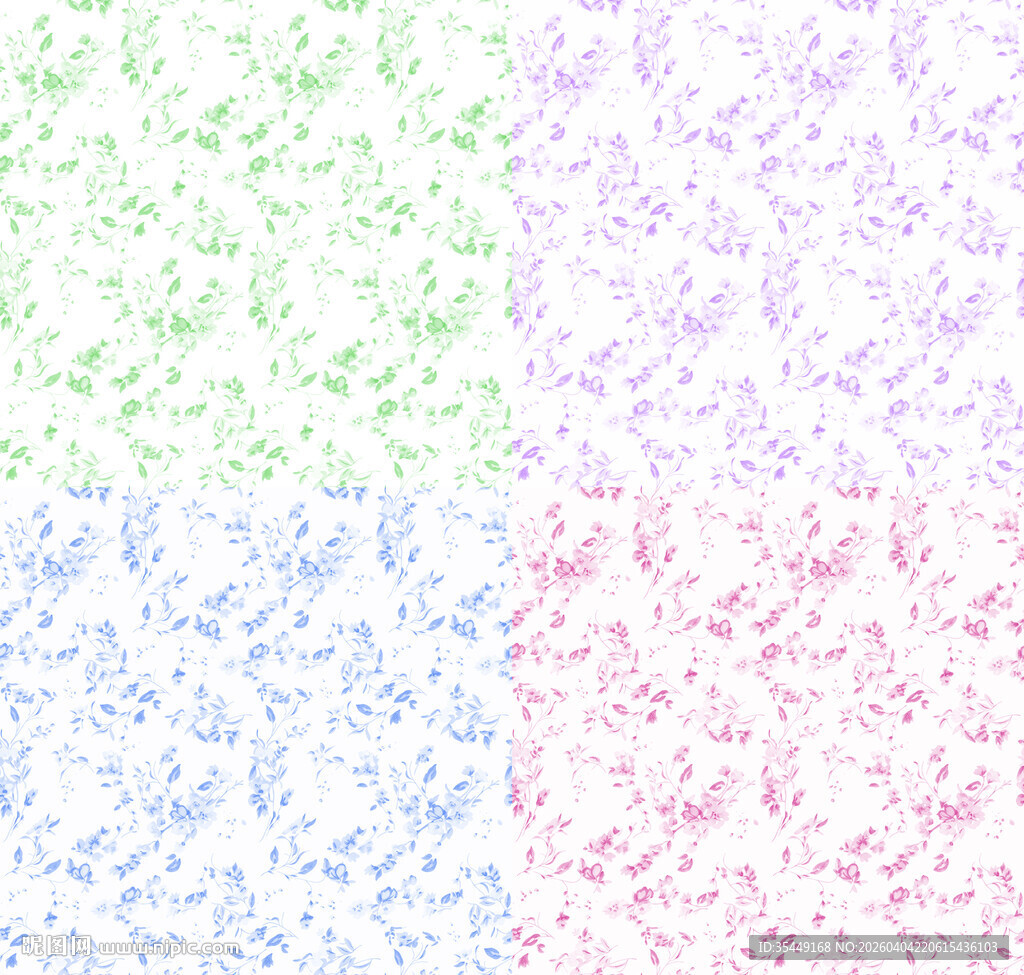 多彩花卉纹理背景图案