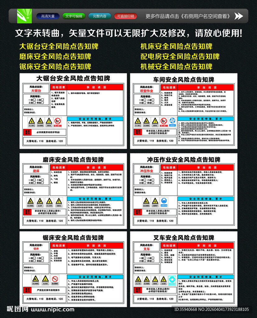安全风险点告知牌