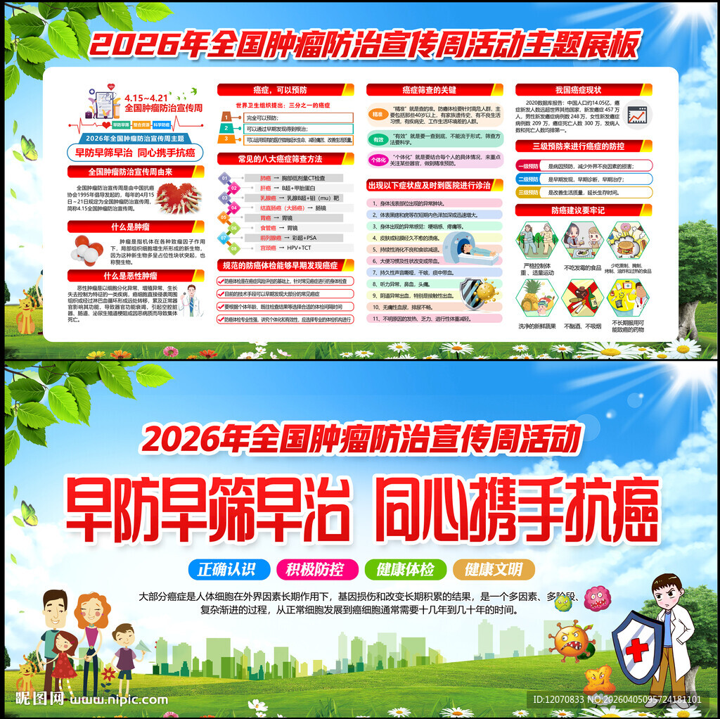 2026全国肿瘤防治宣传展板