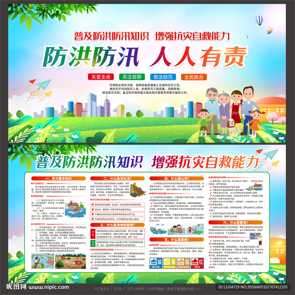 防洪防汛展板