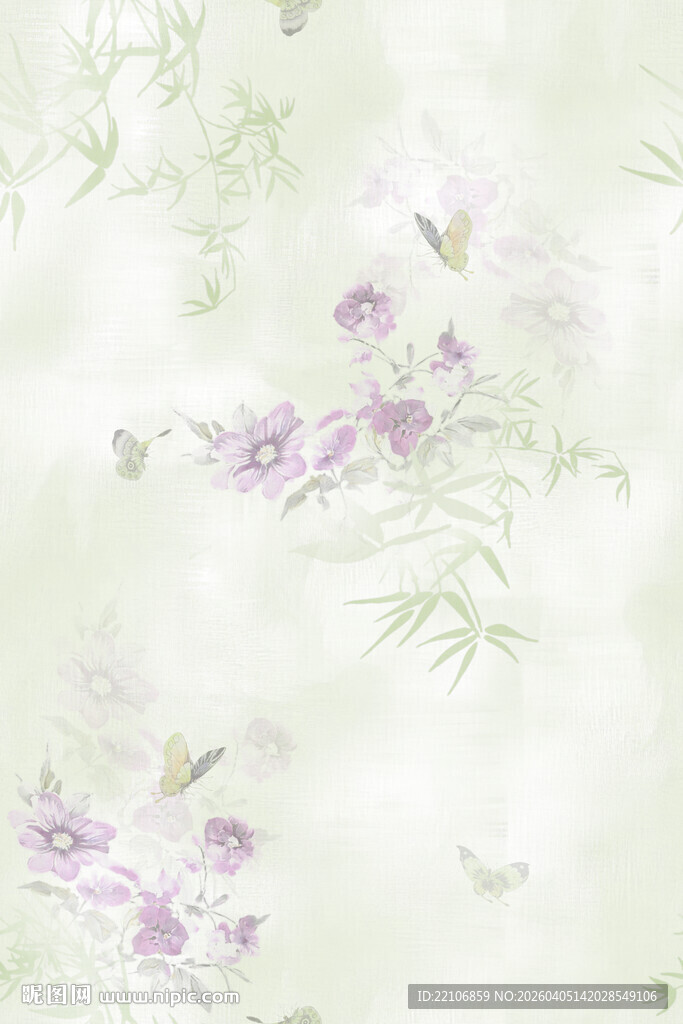 淡紫色花卉背景图