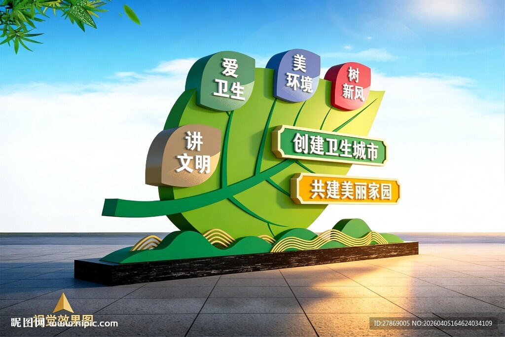 创建文明卫生城市雕塑造型