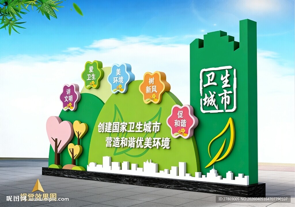 创建文明卫生城市雕塑造型