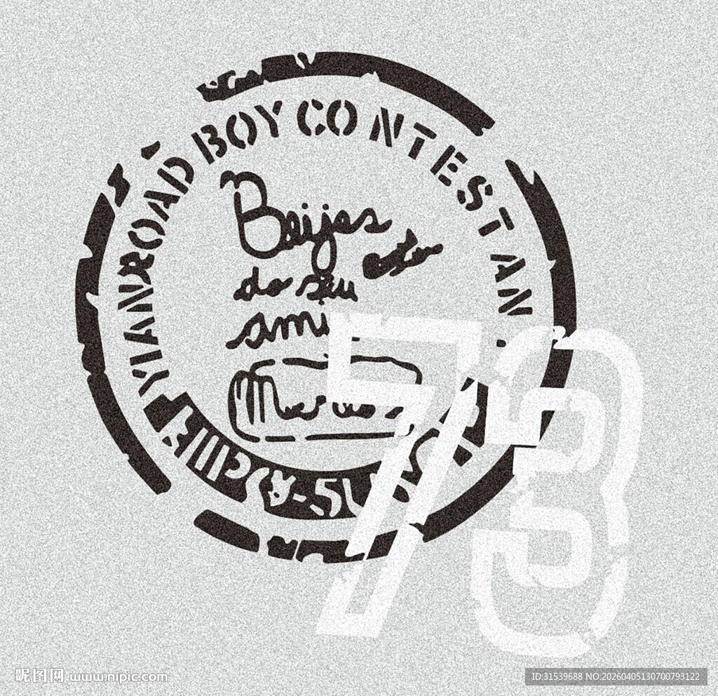 英文服装印花印花矢量图