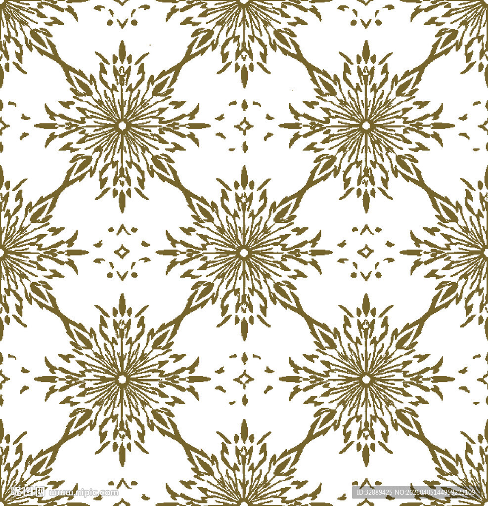 金色几何花纹无缝图案