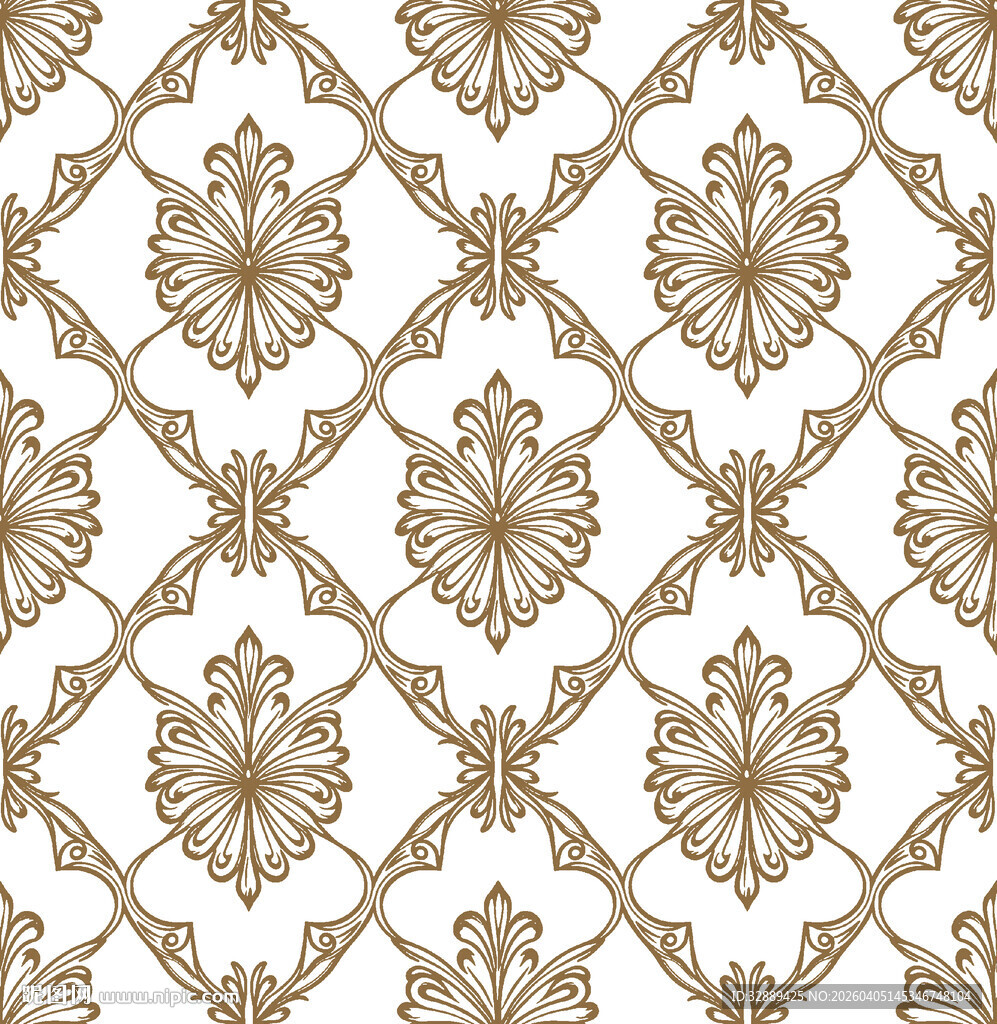 金色复古花纹无缝图案