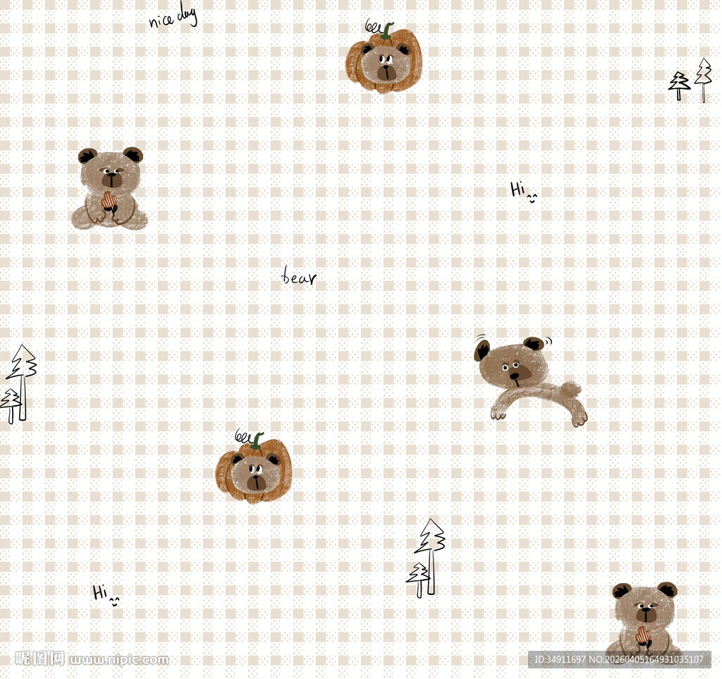 小熊图案背景图