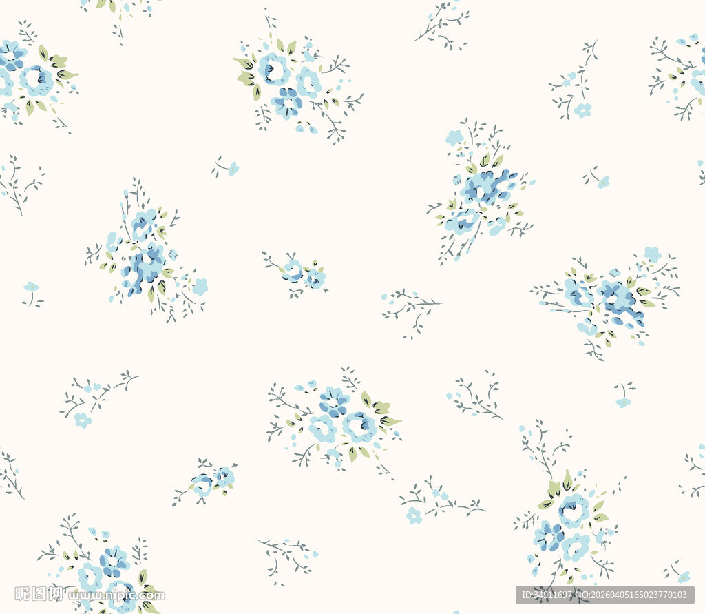 蓝白碎花图案背景纹理